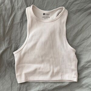 SHEIN Cream Ribbed Tank Top